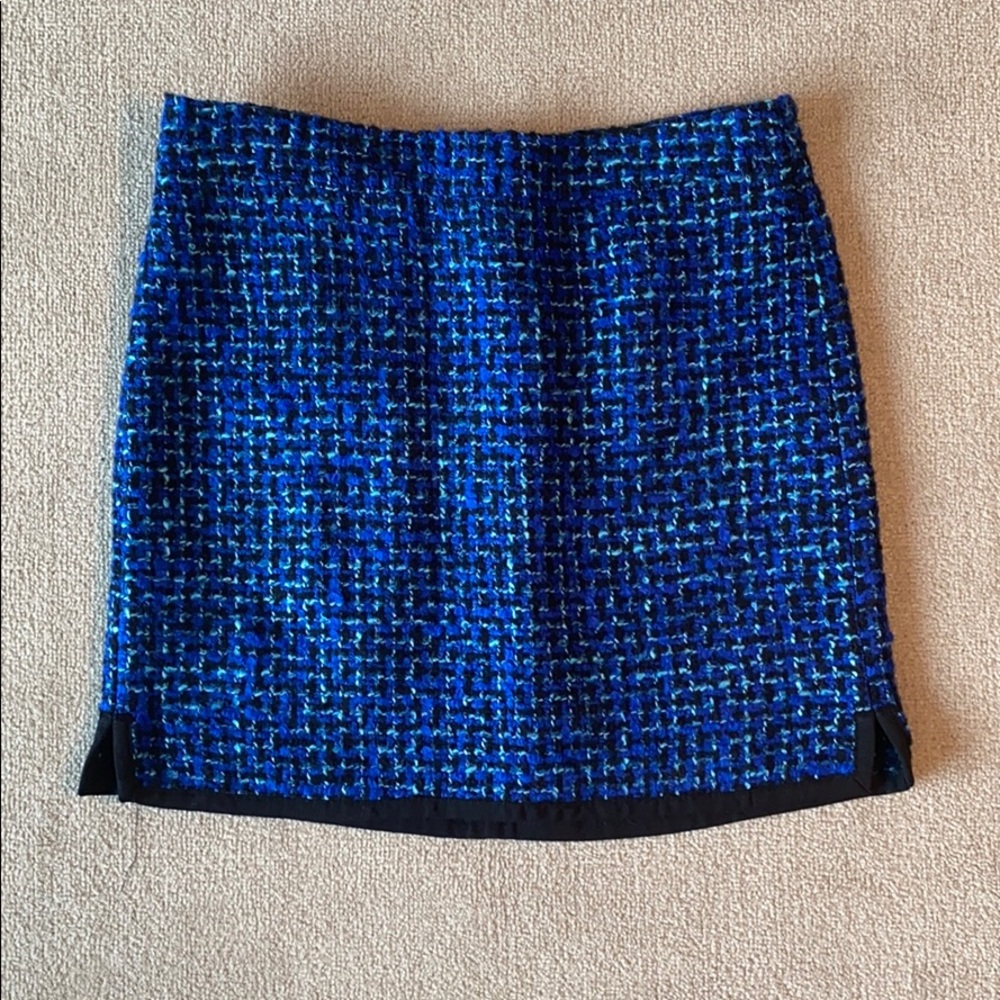JCrew blue tweed mini skirt